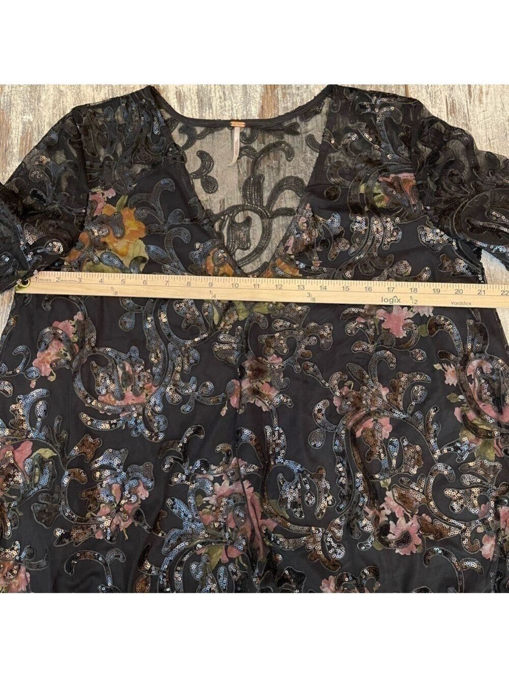 Free People Floral Sequin Dress Size Small - Picture 3 of 7